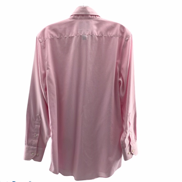 Stafford Checkered Fitted Button Down Shirt Pink - Picture 6 of 6